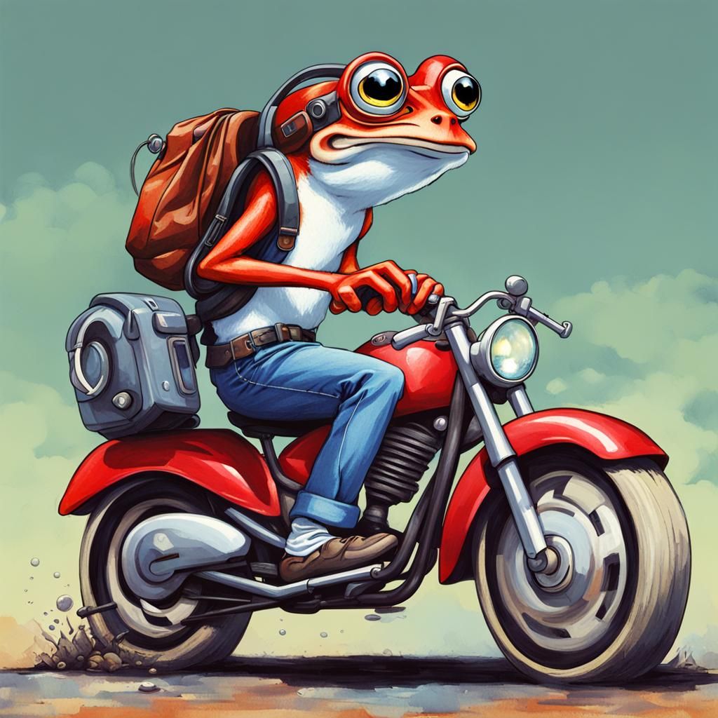 Crazy Frog on Motorbike, AI Generated