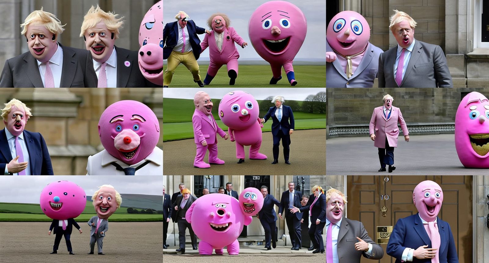 Grotesque Horror: Mr. Blobby in Boris Johnson