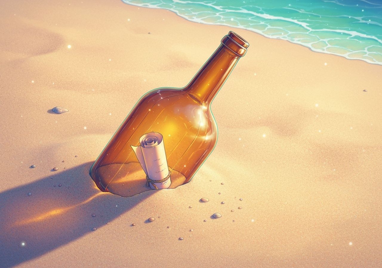 Message in a Bottle on Tranquil Beach