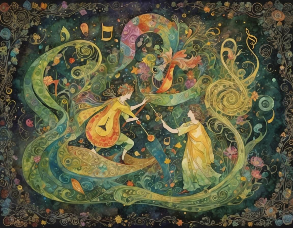 Orpheus in Abstract Expressionist Candyland Wonderland