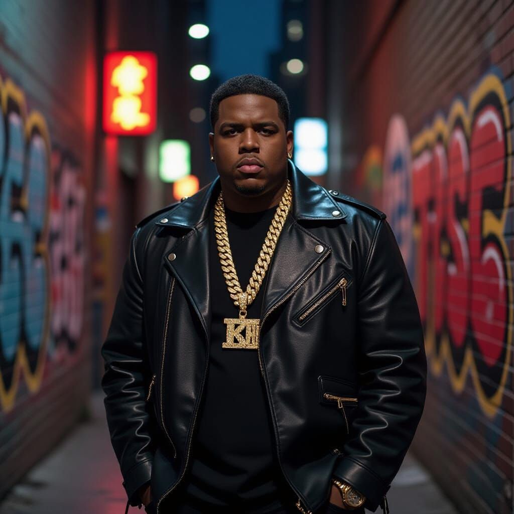 Notorious B.I.G. in Gritty Urban Art Style