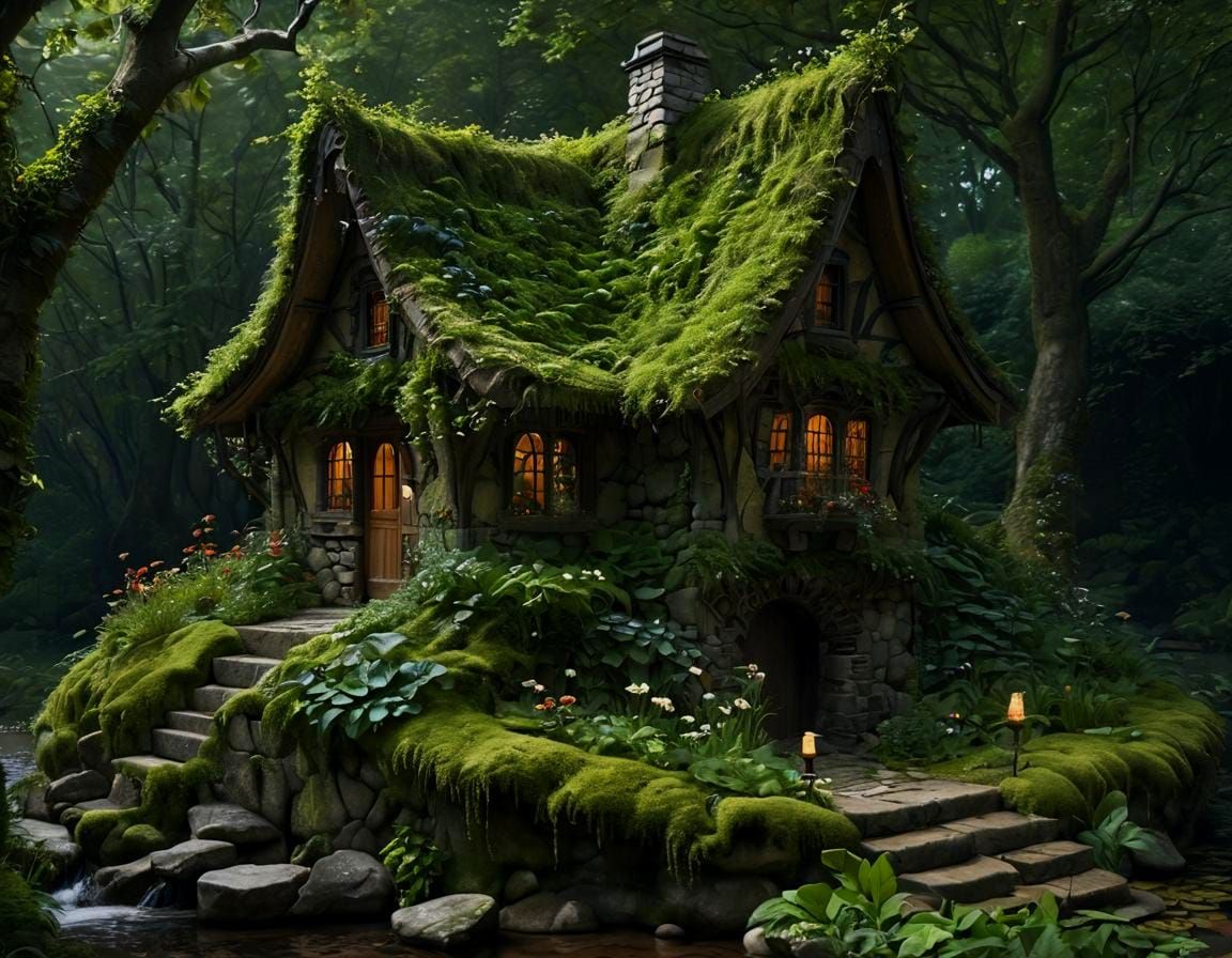 Enchanted Forest Cottage in Gothic Style