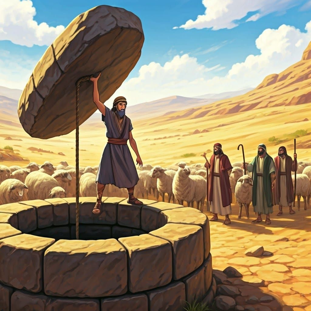 Biblical Figure Jacob Performs Feat of Strength in Ancient H...
