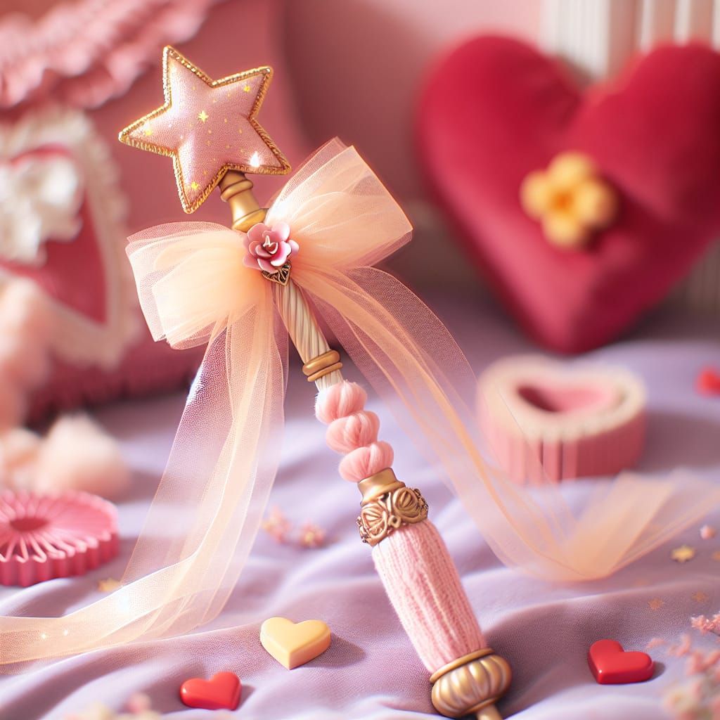 Delicate Magic Wand in Whimsical Pink Paradise