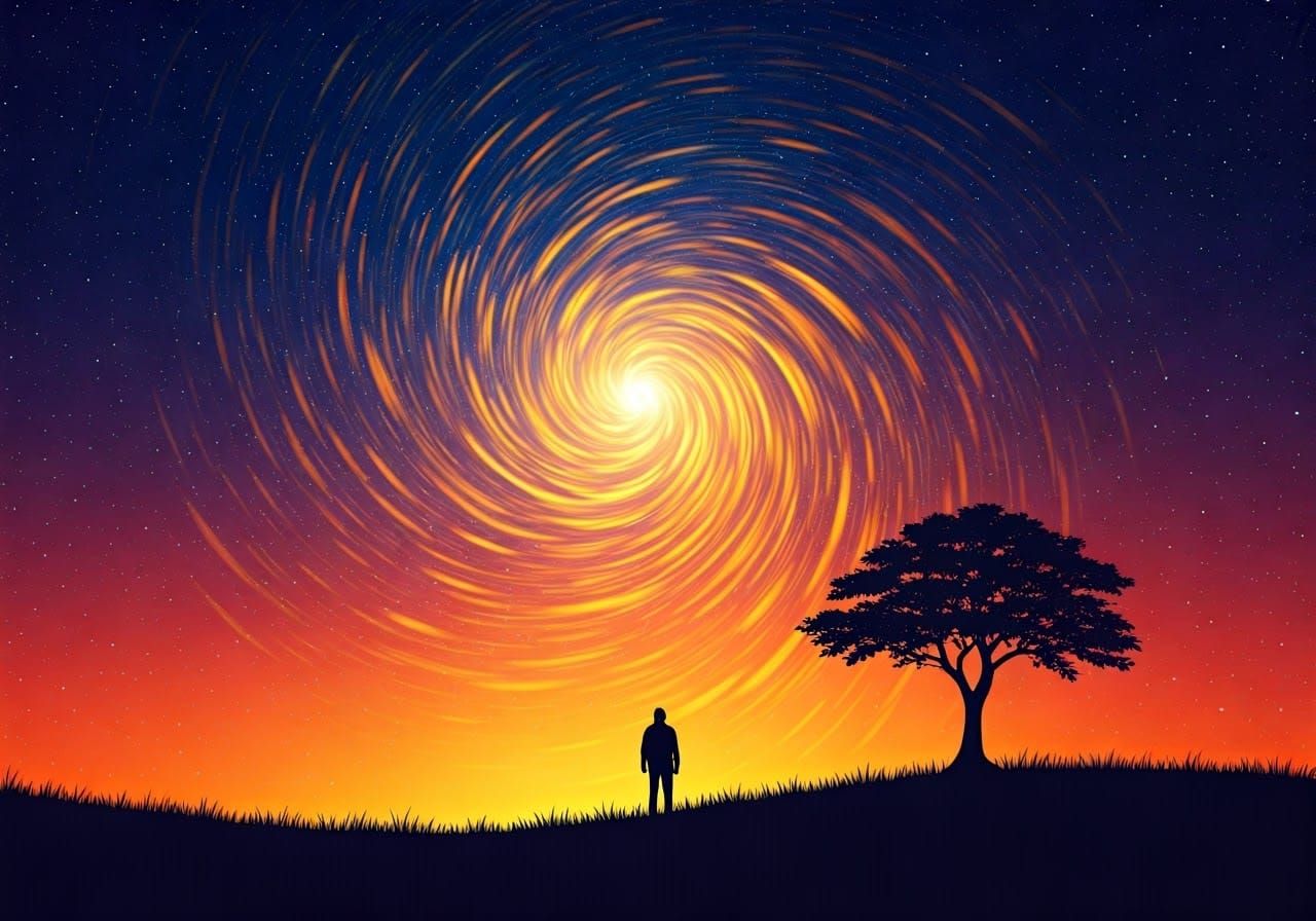 Cosmic Dreamer on a Celestial Hill