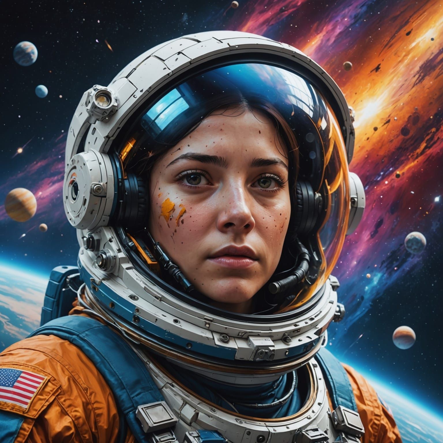 Solo Space Explorer: Hyperrealistic Concept Art