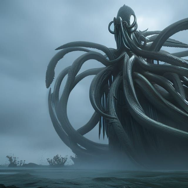 kraken H.R. Giger Greg Rutkowski Wadim Kashin deep color surrealism intricately detailed 8k resolution...