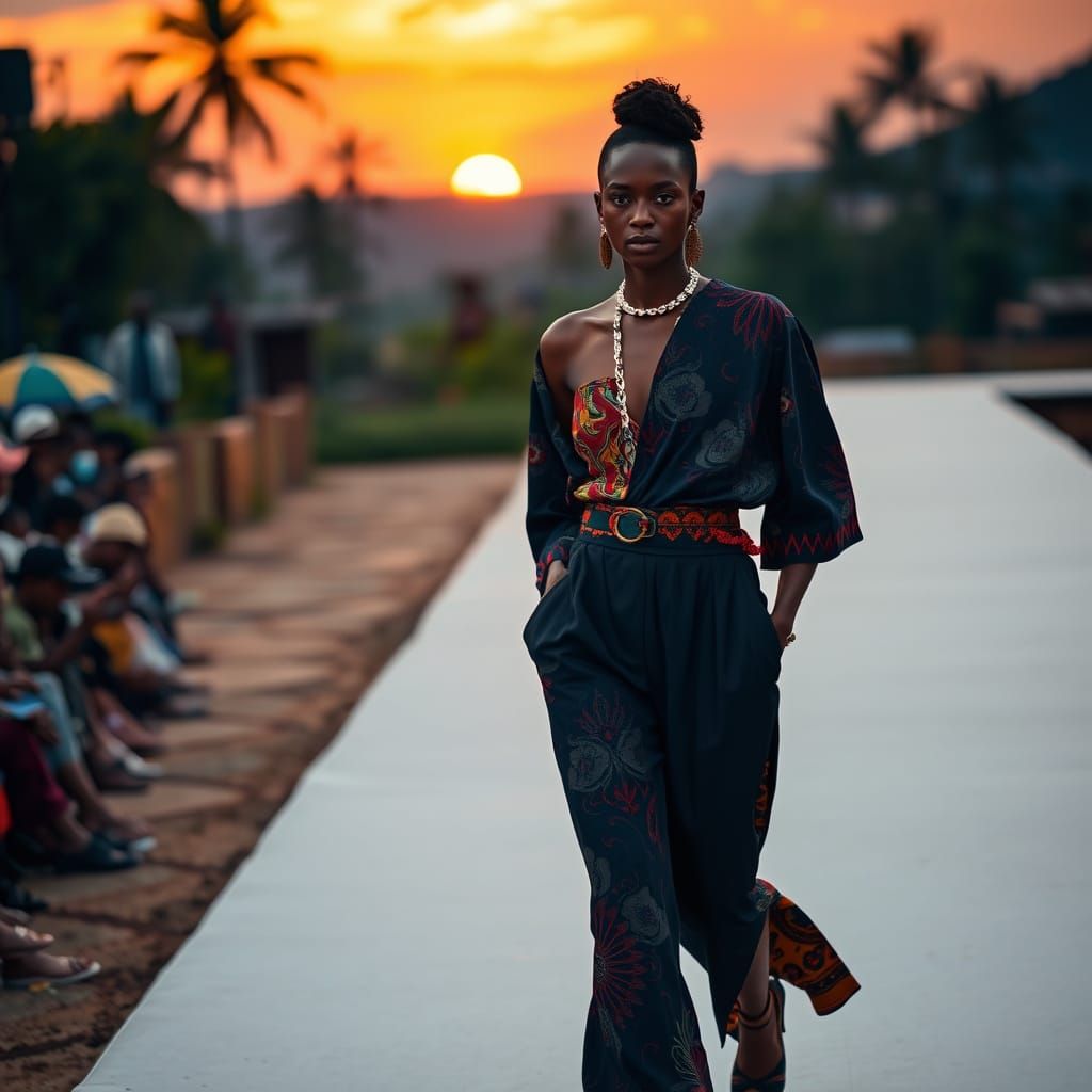 Sultry African Fashion on a Sunset Catwalk