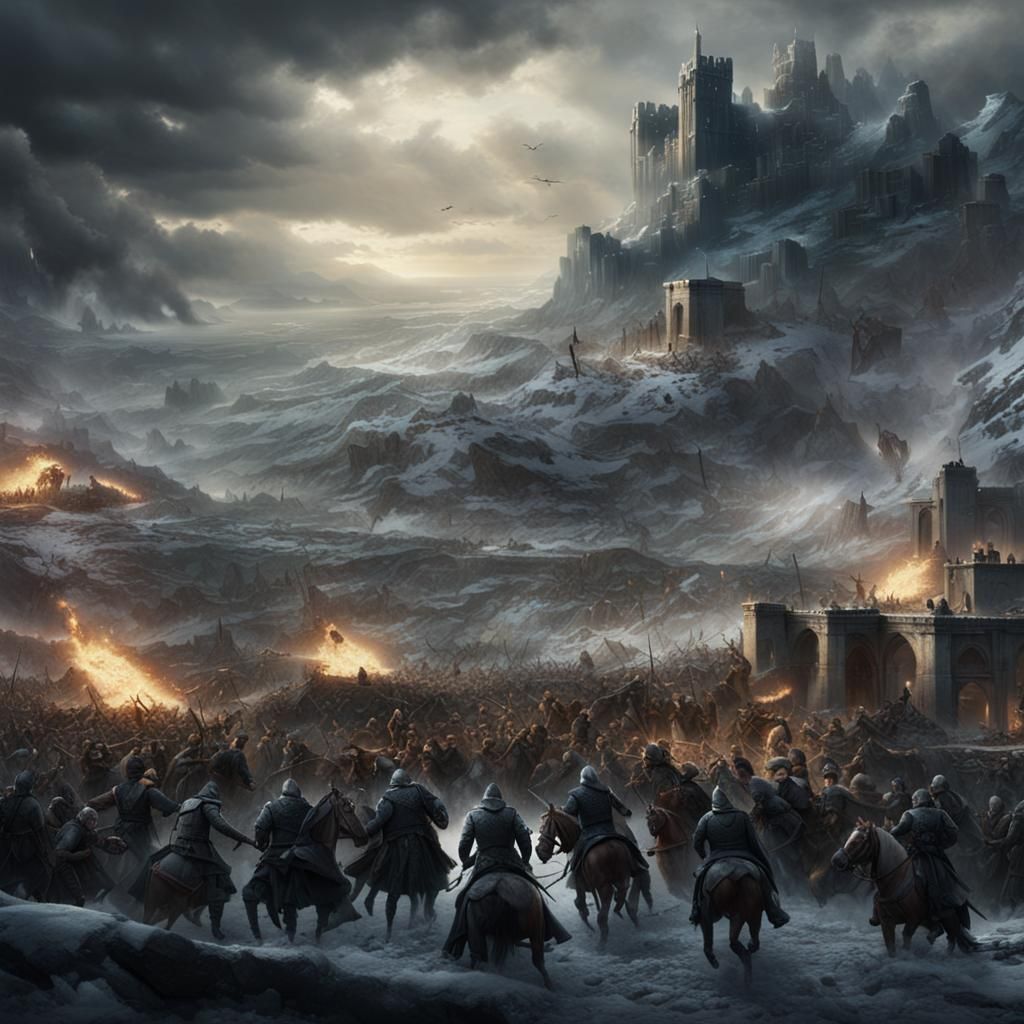Epic Battle Scene: Cinematic Digital Matte Painting