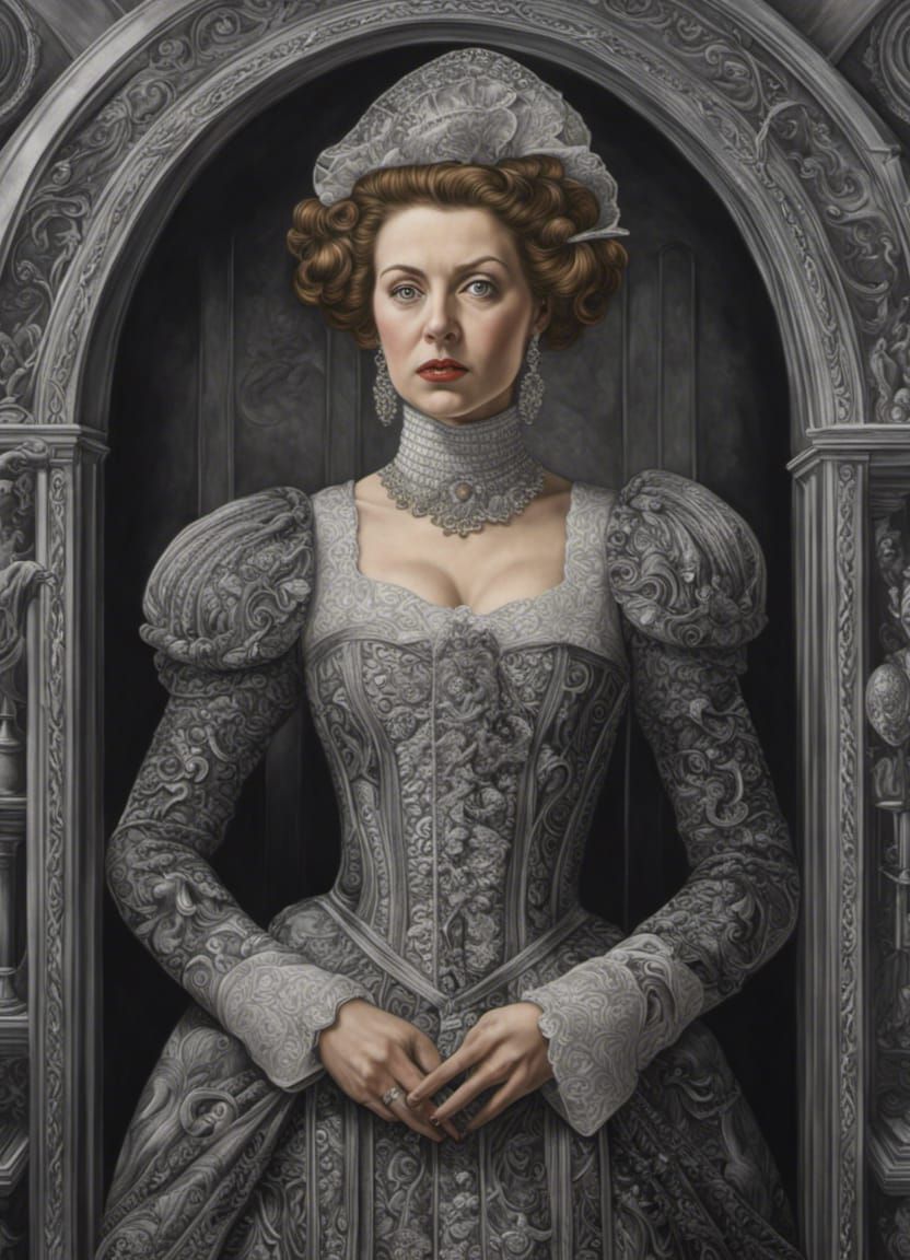 lady in silver dress