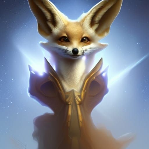 Fennec Fox Alien Portrait in Stellaris Style
