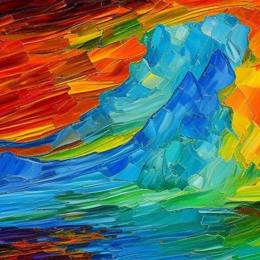 Mariana Trench: Neo-Impressionist Oil Painting