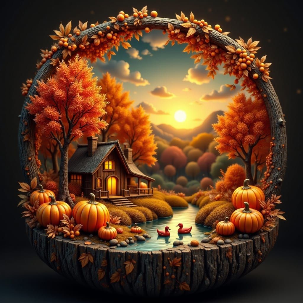 Miniature Autumnal Scenes