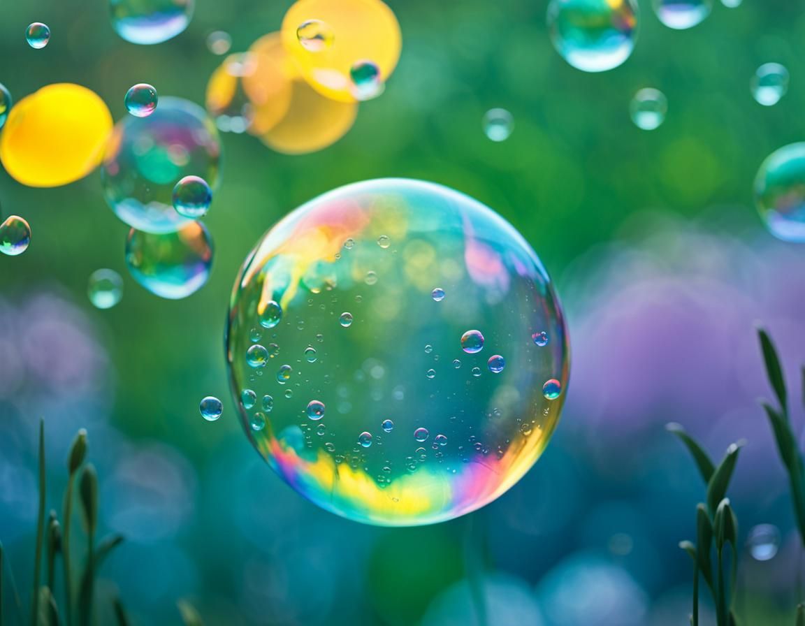 Iridescent Soap Bubble Photography with Rainbow Bokeh