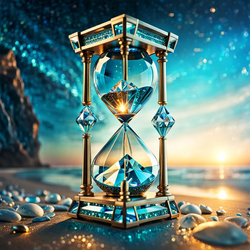 Blue Diamonds Hourglass