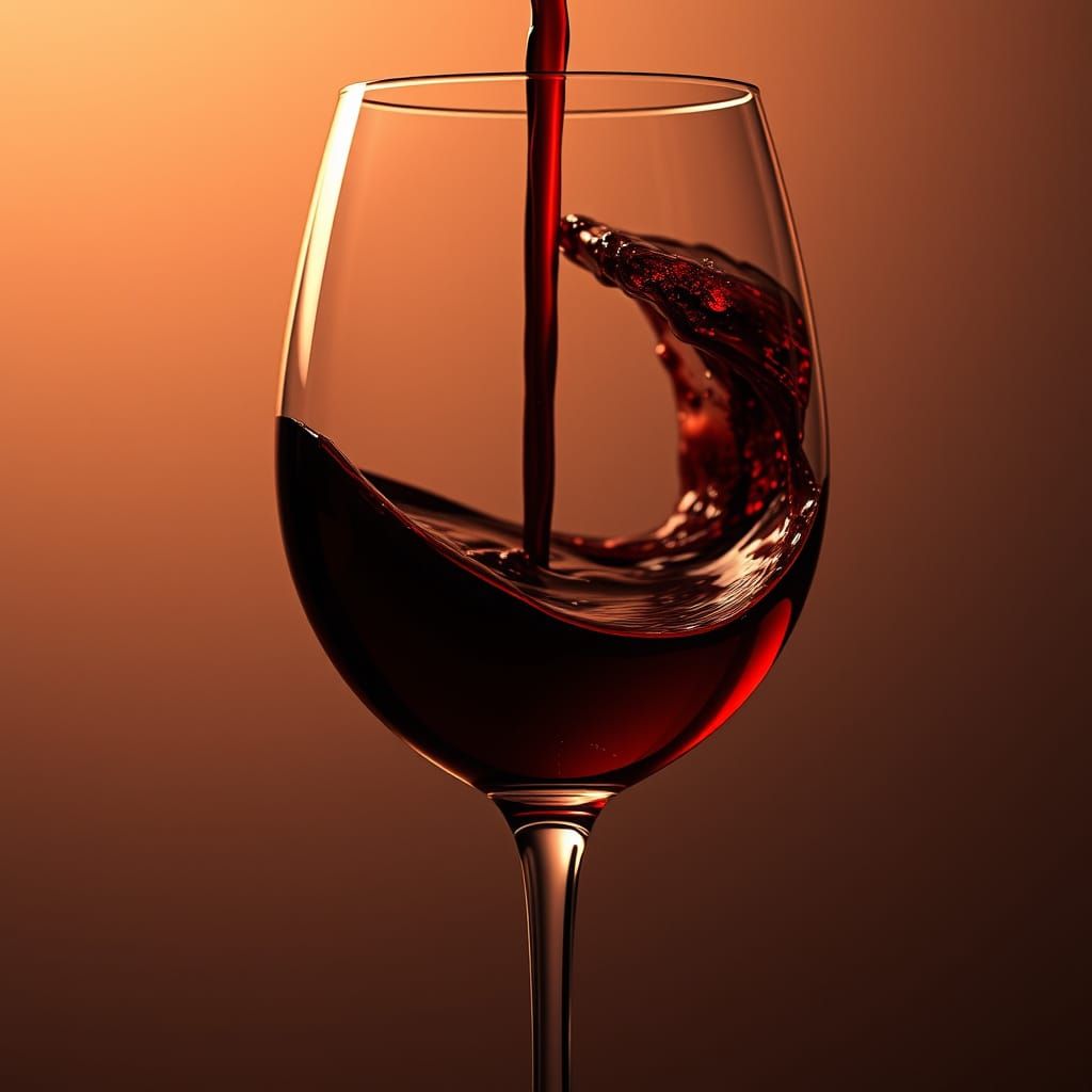 Surreal Wine Glass Teeters on Brim, Lit by Cinematic Glow
