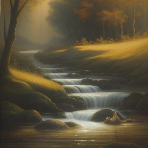 Baroque Women Washing Clothes in River