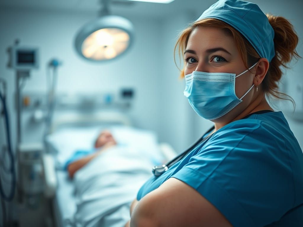 Compassionate ICU Nurse in Photorealistic Portrayal