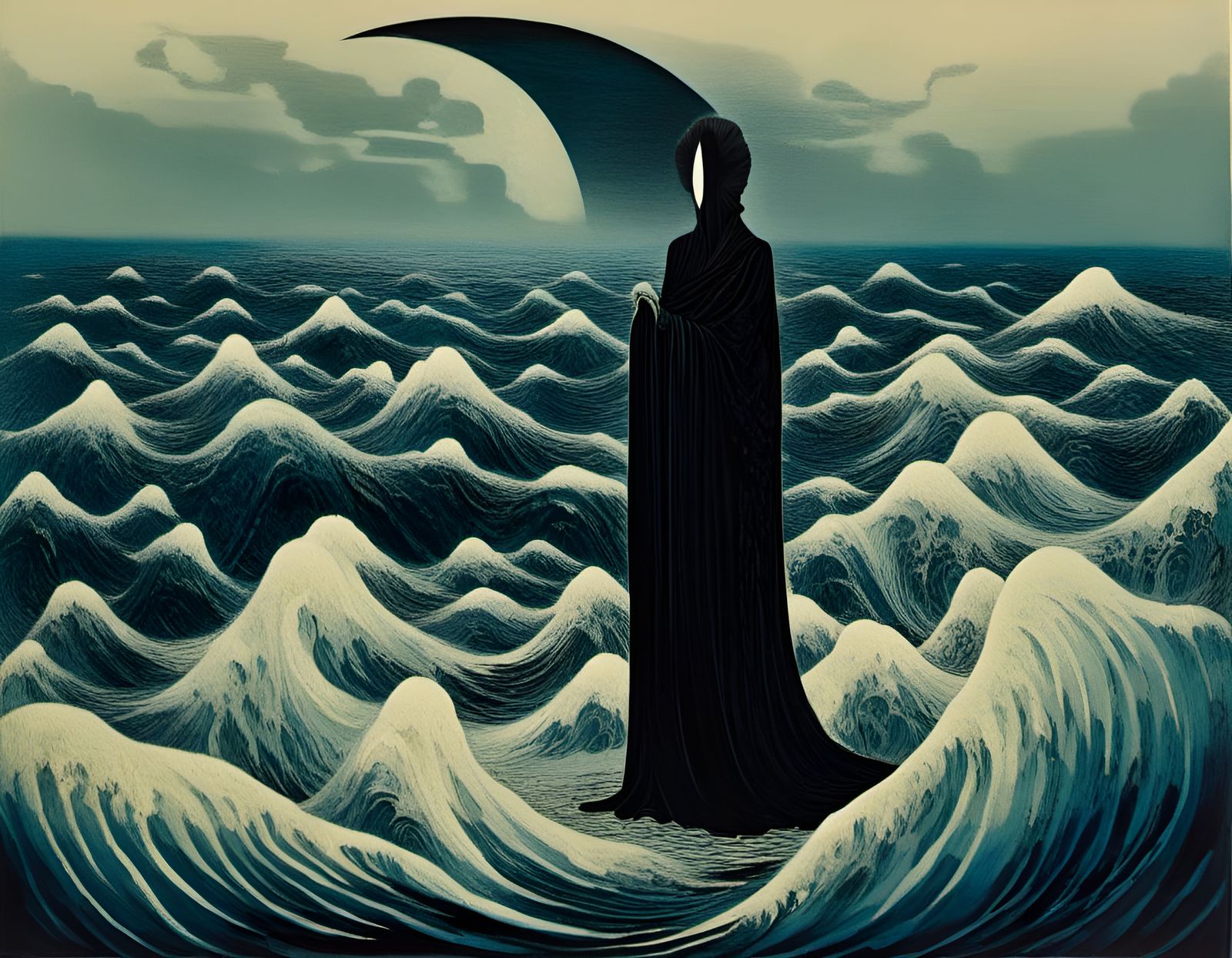 Eerie Plague God Swimming Portrait