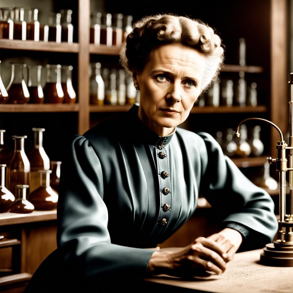 Marie Curie: Realistic Laboratory Portrait, Early 1900s