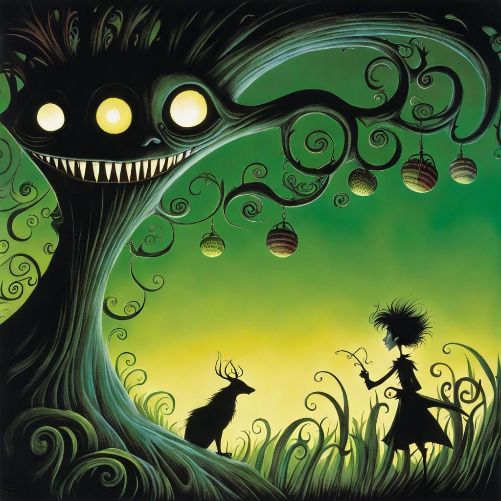 Jack and the Beanstalk in a Burton-esque Style