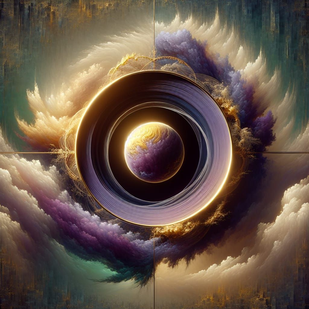 Abstract Circles with Green Halo: Fantasy Concept Art
