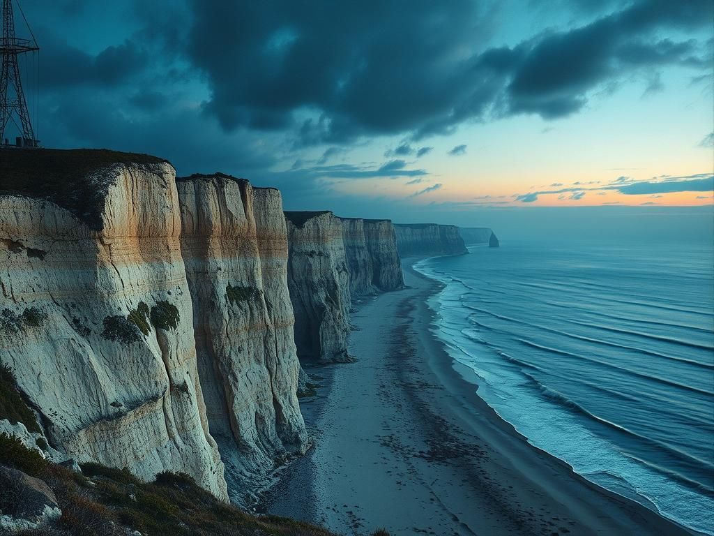 Chalk Coast of Rügen in Evening Light