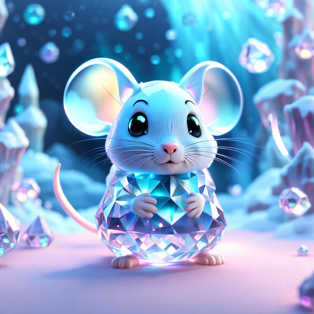Adorable Crystalline Mouse in Crystal Wonderland