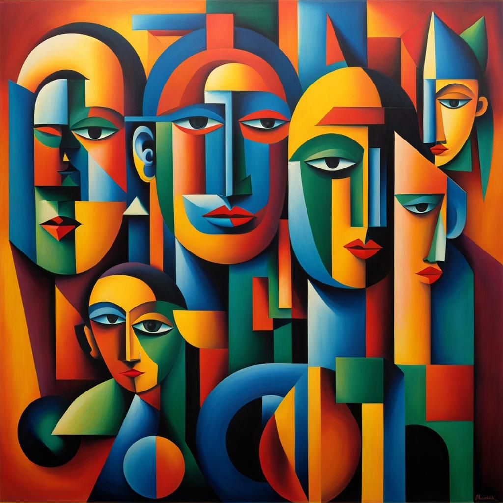 Cubist Portrait in the Style of Covarrubias