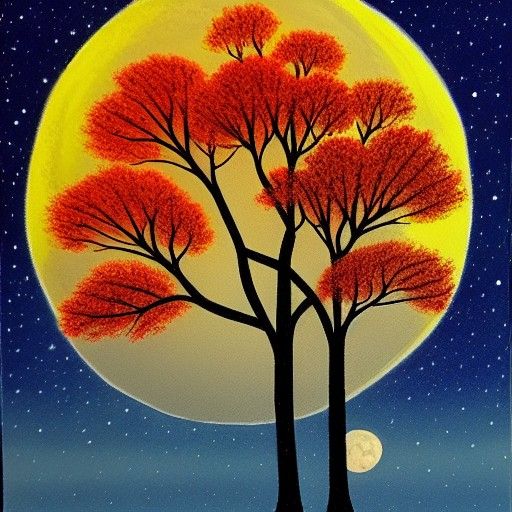 Autumn Moon Over a Quiet Landscape