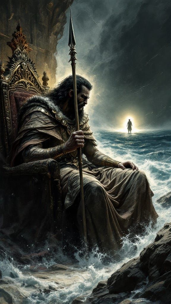 Dark Fantasy King Saul Confronts David's Divine Protection