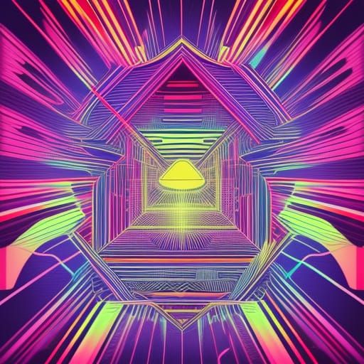 Synthwave Vector Elements with Glitch Effects