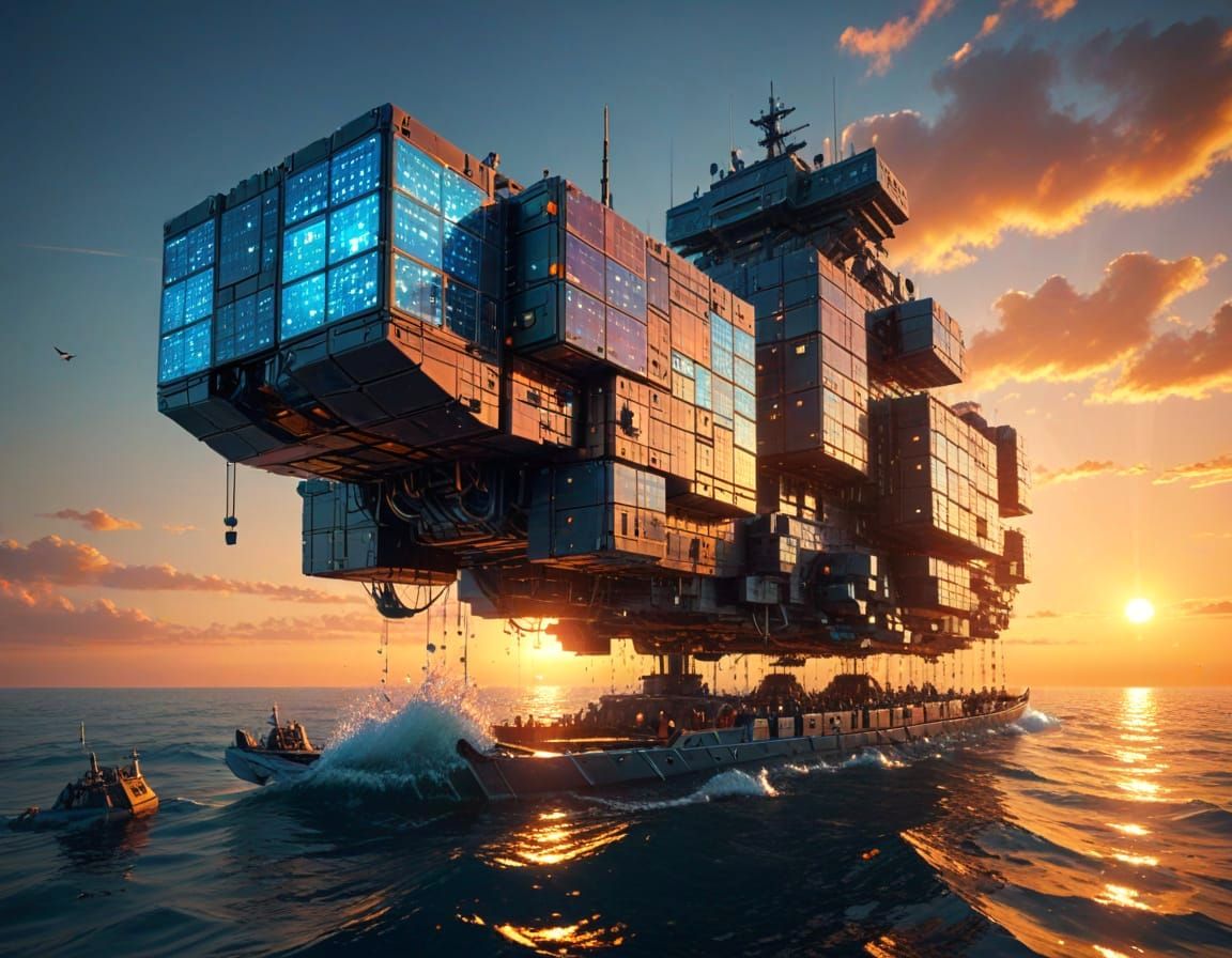 Levitating cargo ship