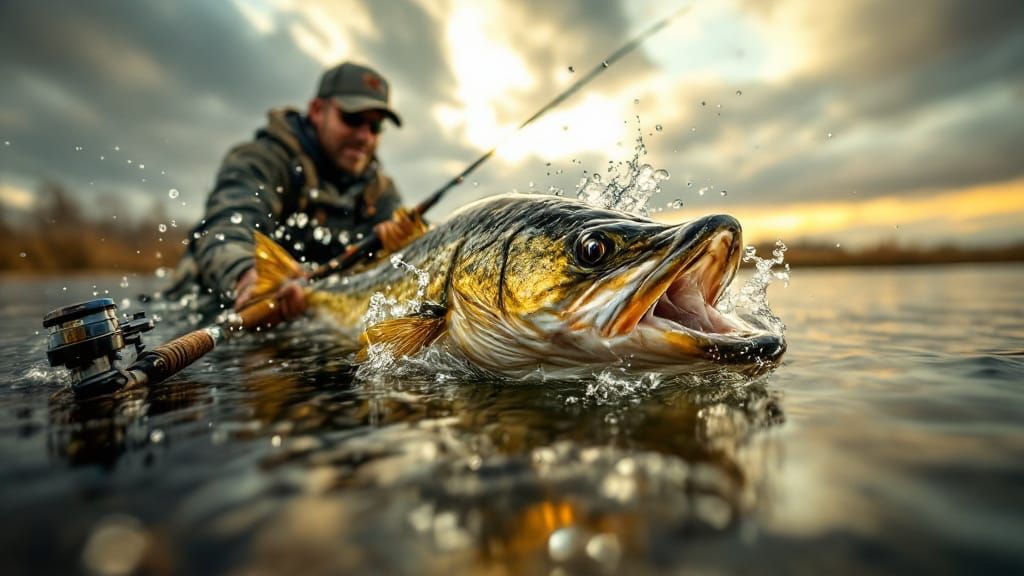 Angler Battles Colossal Walleye in Duotone