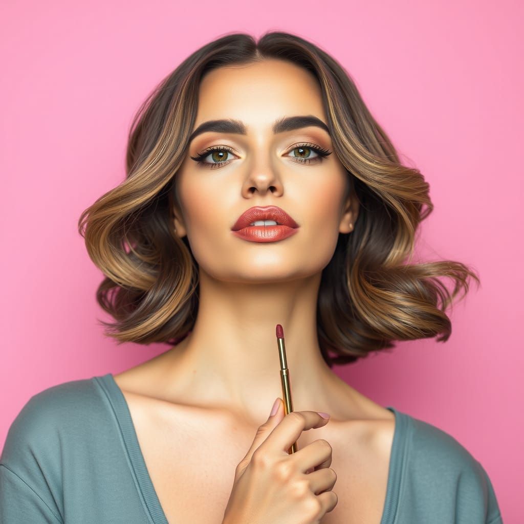 Glamorous High Fashion Portrait of a Woman in Pink