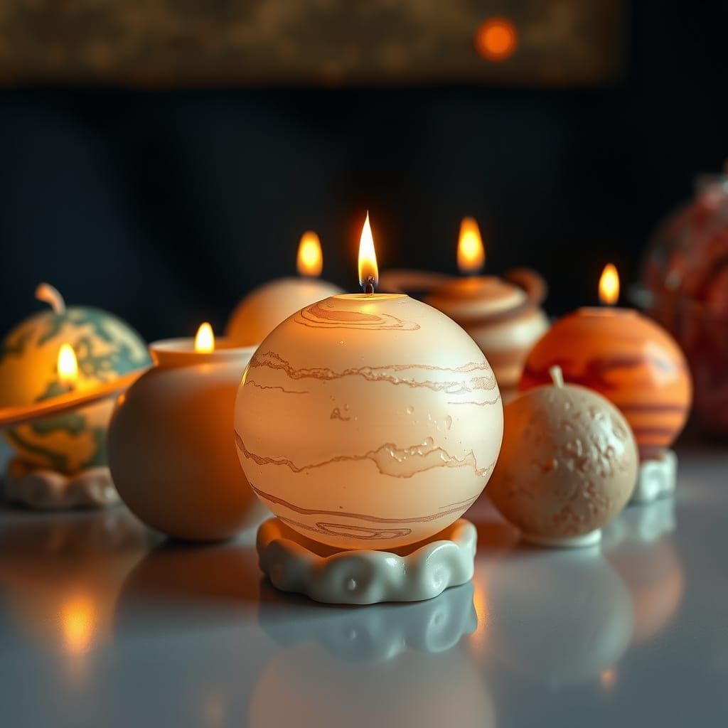 Hyperrealistic Candles Shaped Like Planets