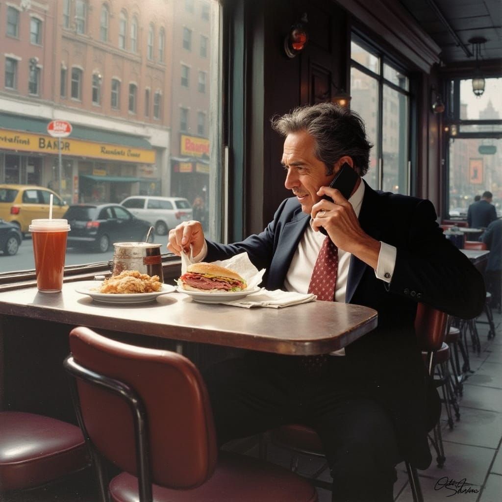 Nostalgic New York Deli Scene: Stockbroker Offers Advice