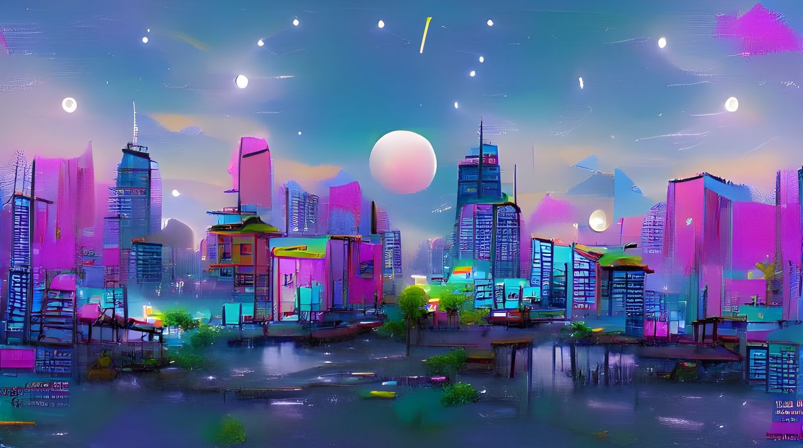 A lofi cityscape