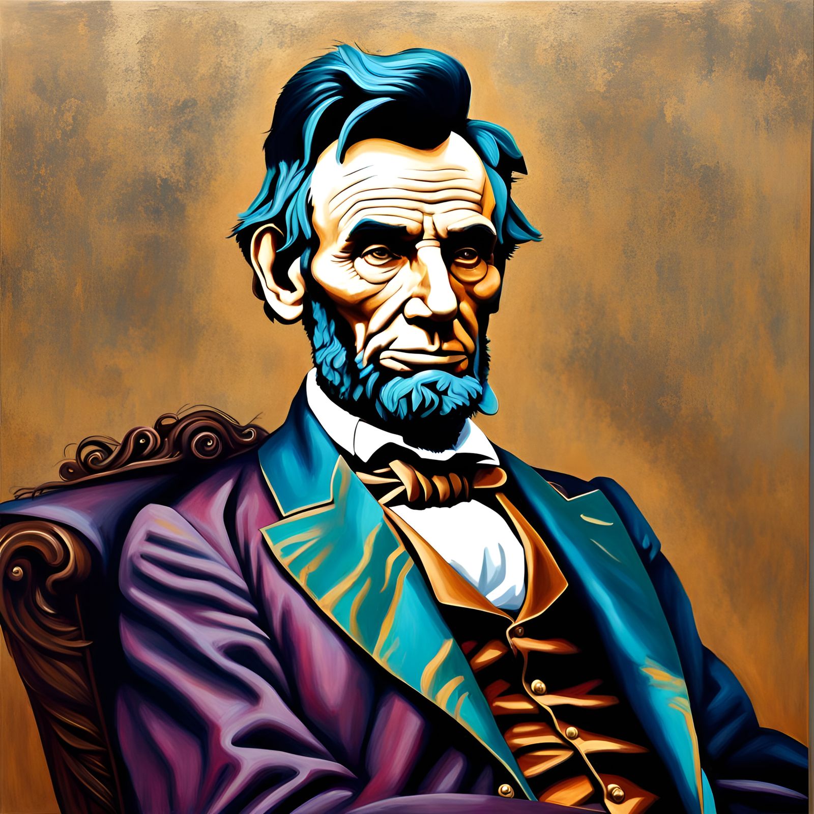 Modern art portrait of Abraham Lincoln