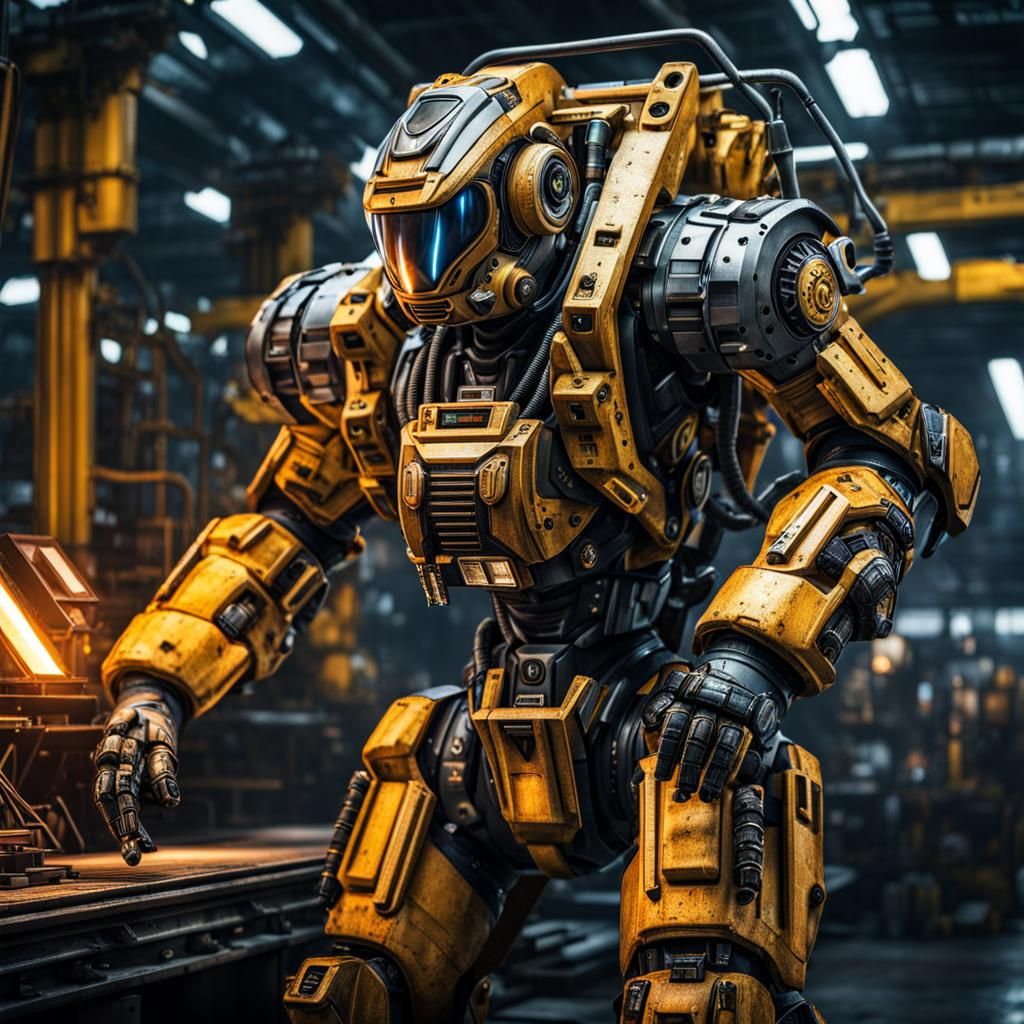 future dock worker, mech suit, heavy industry, intricate detail intricate details, HDR, beautifully shot, hyperrealistic...