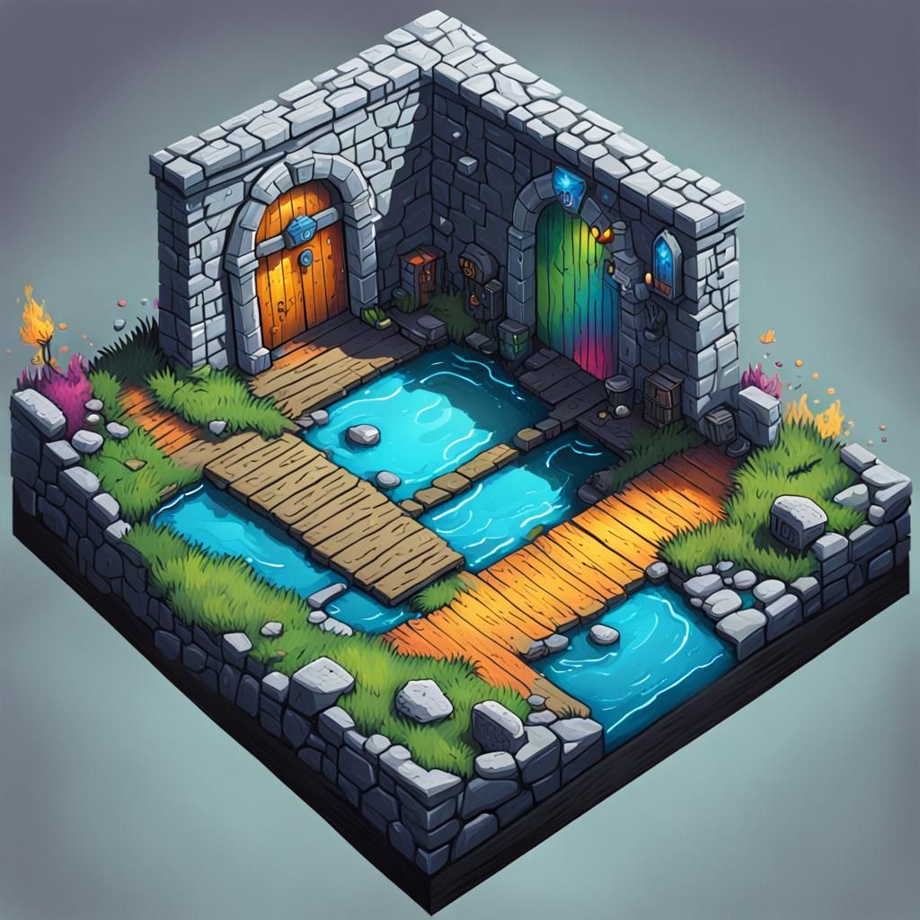 Door to the North: Isometric Graffiti Battle Map