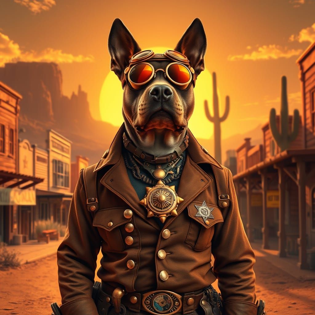 Steampunk Sheriff Stands Tall in Desert Town
