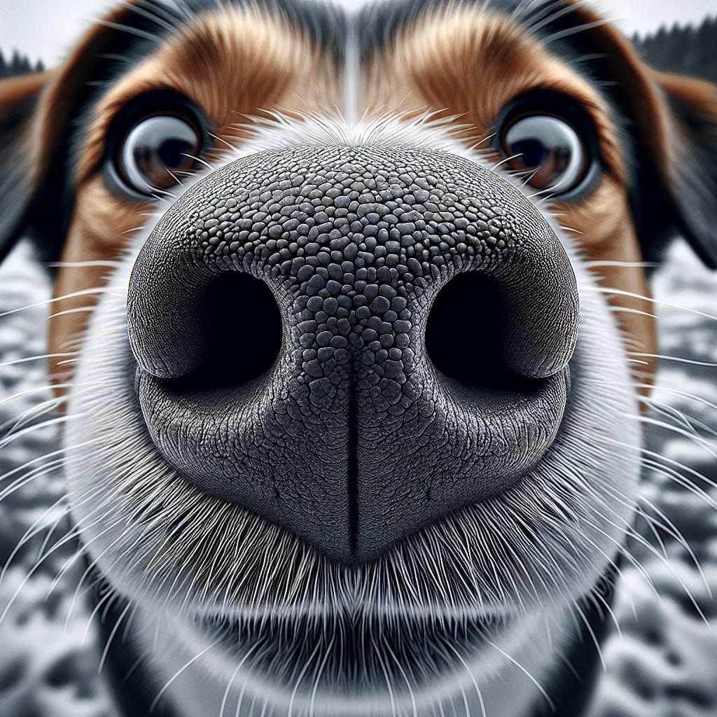 Extreme Close-up of a Dog's Nose