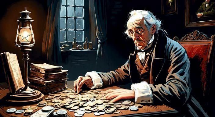 Scrooge counting his money… A Christmas Carol by Charles Dickens