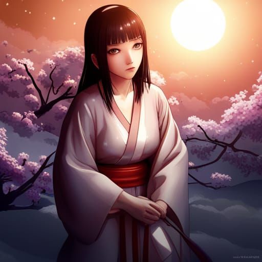 Kimono Woman in Moonlight: A Dark Fantasy Masterpiece
