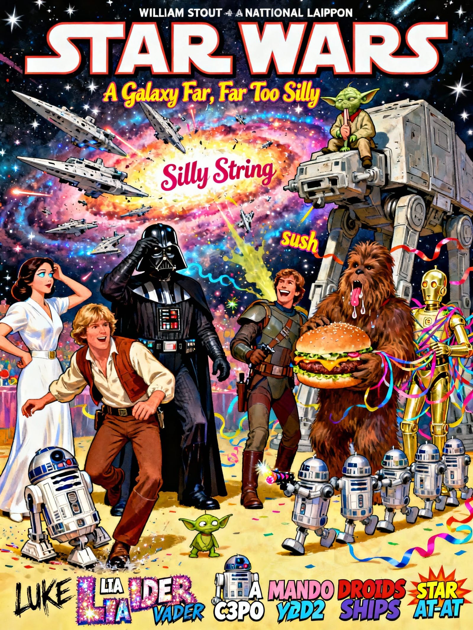 Star Wars Movie Poster in Comic Comedy Style
