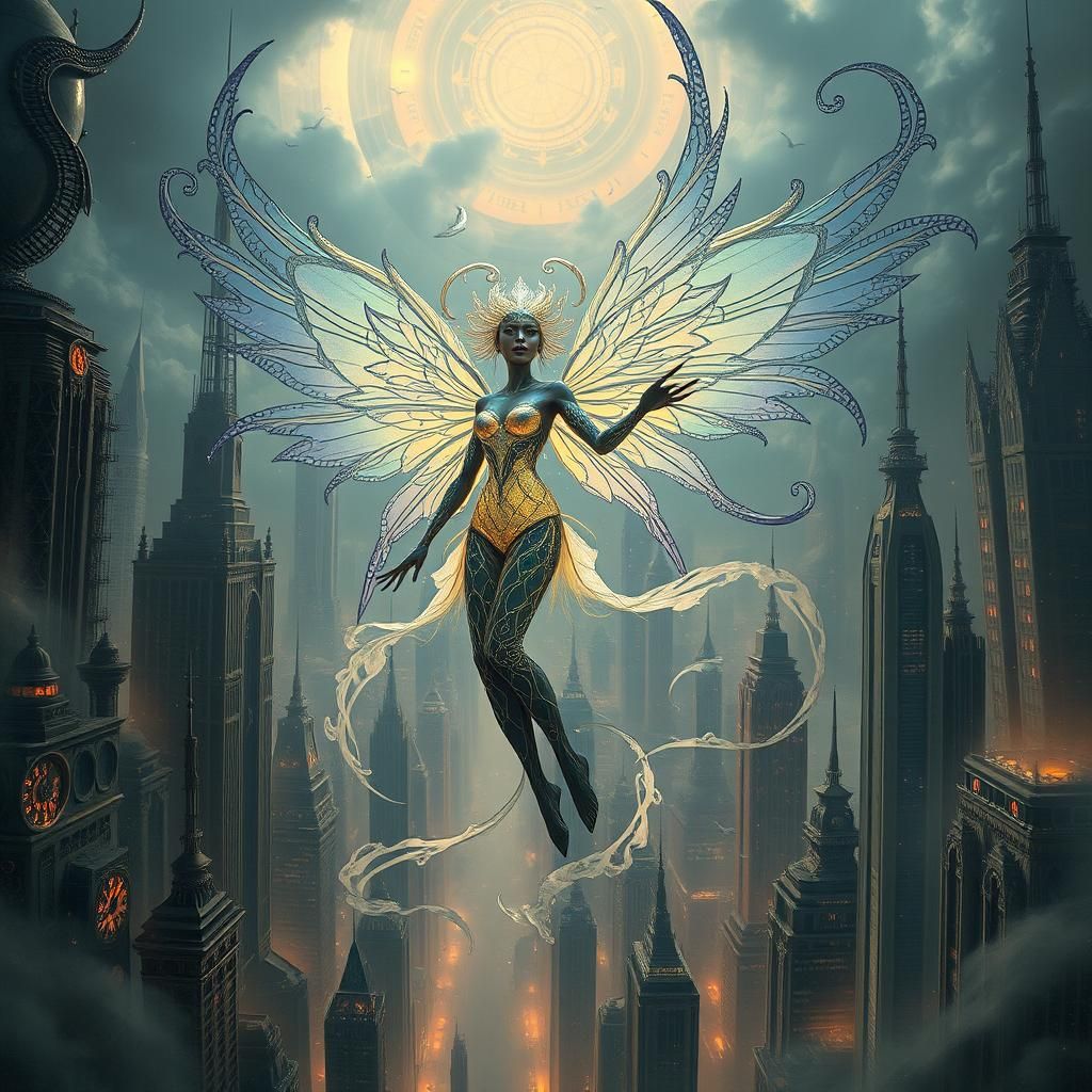 Fairy Protects Life's Beauty in Dystopian World