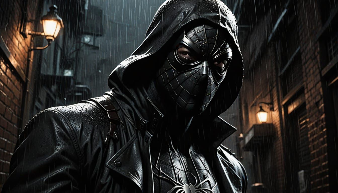 Spider-Man Noir in Gritty Film Noir Comic Art