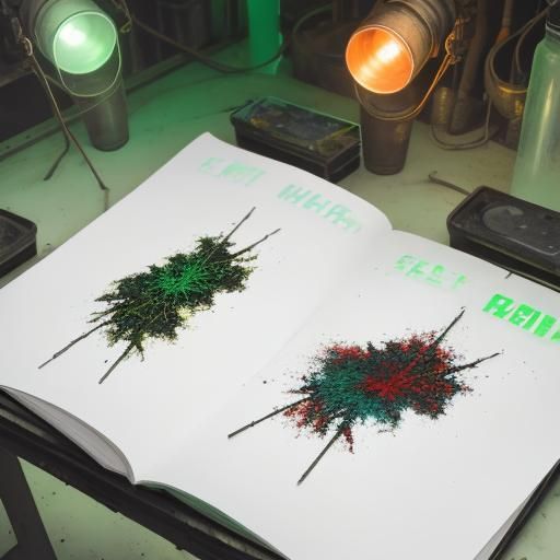 Surreal Chemist in Abandoned Lab: Dreamlike Still