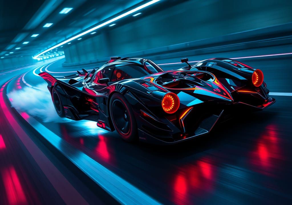 Tron Legacy Supercar in Cyberpunk Style